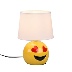 Reality Leuchten Stolní lampa Lovely se Smiley, stínidlo bílá