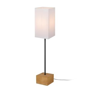 Reality Leuchten Stojací lampa Woody dřevo/textil, kvádr, bílá