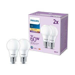 Philips Philips LED žárovka E27 8W 806lm 2700K matná 2ks