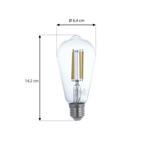 PRIOS Arcchio žárovka filament E27 ST64, 7W, WiFi, čirá