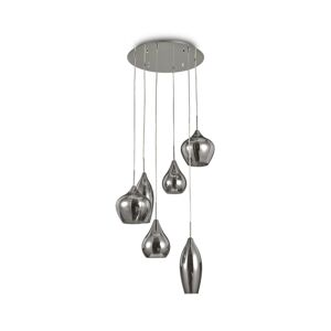 Ideallux Ideal Lux Soft závěsné světlo 6 zdrojů chrom/šedá
