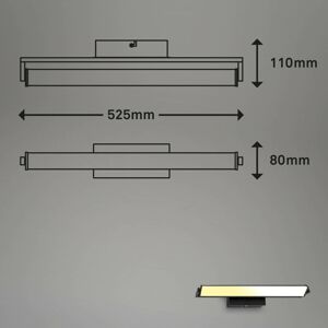 Briloner LED nástěnné světlo 3723 otočné, CCT, dim, černá