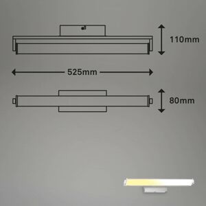 Briloner LED nástěnné světlo 3723, otočné, CCT, dim, nikl