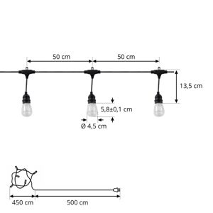 PRIOS Prios Liezel LED světelný řetěz 10,3W RGB 3000K