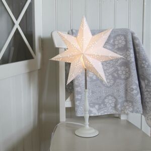 STAR TRADING Stojací hvězda Romantic s dřevěným podstavcem bílá