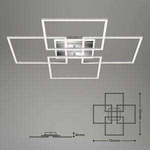 Briloner LED stropní světlo Frame S, 72,4x72,4 cm, hliník