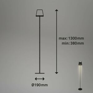 Briloner LED stojací lampa na baterii Kiki 2 700K, černá