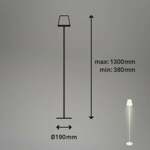 Briloner LED stojací lampa na baterii Kiki 2 700K, bílá