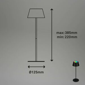Briloner LED stolní lampa Kiki s baterií, RGBW, černá