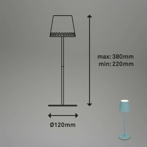 Briloner LED stolní lampa Kiki s baterií 3 000K, modrá