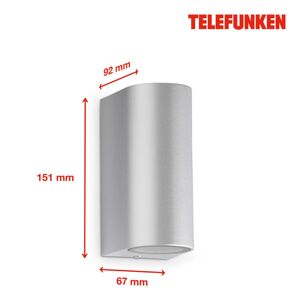 Telefunken Telefunken Carpi LED venkovní nástěnné, stříbrná