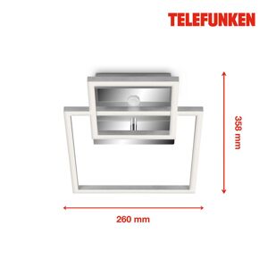 Telefunken LED stropní Frame, senzor, chrom/hliník 26x36cm