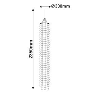 Näve Závěsné světlo Capiz s mušlemi, výška 235cm