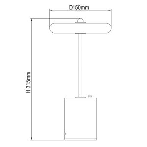 Näve LED stolní lampa Seta, aku, cement, stínidlo černá