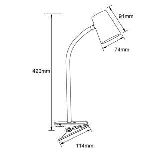 Brilliant LED stolní lampa Adda se svorkou bílá 3 stupně dim