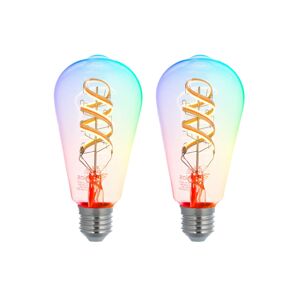 PRIOS Prios LED filament E27 ST64 4W RGB WLAN čirá 2ks