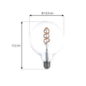 PRIOS Prios LED filament E27 G125 4W RGBW WLAN čirá 2ks