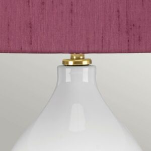 Elstead Textilní stolní lampa Isla mosaz/purpurová