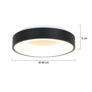 Steinhauer LED stropní světlo Ringelde 2 700 K Ø 48 cm černá