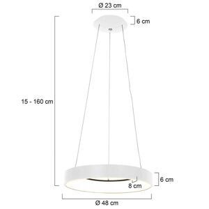 Steinhauer LED závěsné světlo Ringlede, Ø 48 cm bílá