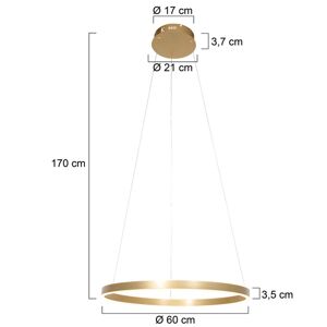 Steinhauer LED závěsné světlo Ringlux, Ø60cm, 2 zdroje, zlatá