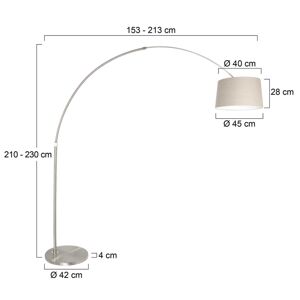 Steinhauer Oblouková stojací lampa Sparkled Light stříbro/jíl