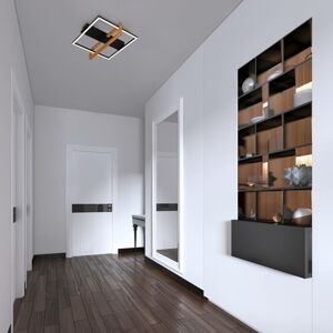 Briloner LED stropní světlo 3775015 čtverec 1 zdroj dřevo