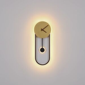 Globo LED nástěnné světlo Sussy s hodinami, černá/zlatá