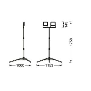 LEDVANCE Ledvance LED-Worklight Value Tripod 2 zdroje 2x10W