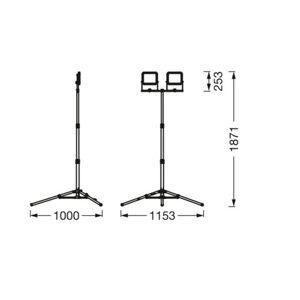 LEDVANCE Ledvance LED-Worklight Value Tripod 2 zdroje 2x30W