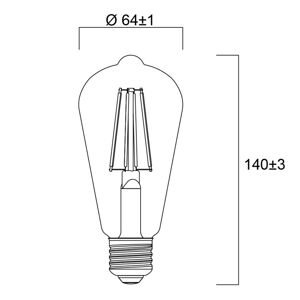 Sylvania Sylvania E27 filament LED ST64 4W 2 700K 840 lm