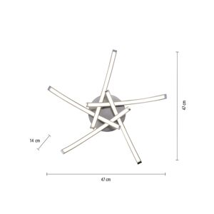 Leuchten Direkt LED stropní světlo Valerie 5 zdrojů Ø47cm ocel