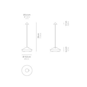 Zafferano Zafferano Pina 3K dobíjecí stolní lampa IP54 černá