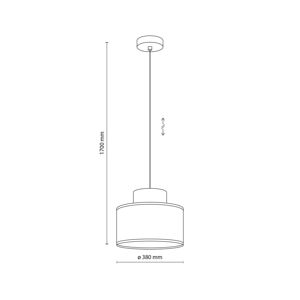 TK Lighting Závěsné svítidlo Duo, jutové stínidlo, rezavě hnědá/přírodně hnědá, Ø 38 cm