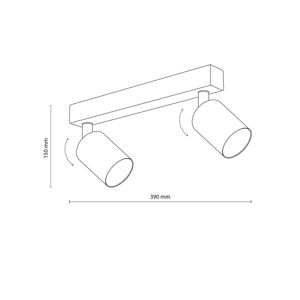 TK Lighting Stropní bodové světlo Top, nastavitelné, hnědé, lineární se dvěma světly