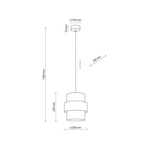 TK Lighting Závěsné svítidlo Calisto, juta, přírodní hnědá, jedno světlo, Ø 20 cm