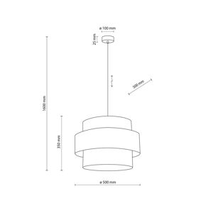 TK Lighting Závěsné svítidlo Calisto, juta, přírodní hnědá, jedno světlo, Ø 50 cm