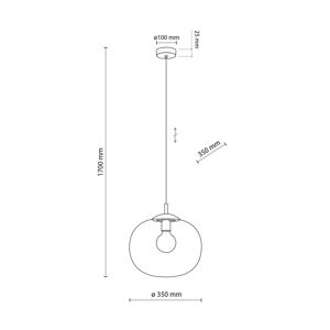 TK Lighting Závěsné svítidlo Vibe, čiré sklo, Ø 35 cm