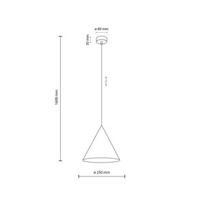 TK Lighting Závěsné svítidlo Cono, jedno světlo, Ø 25 cm, béžová barva