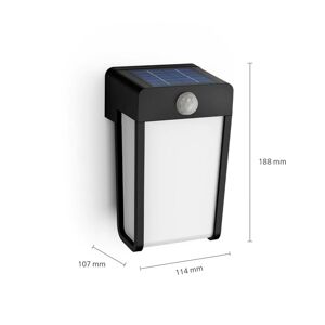 Philips Solární nástěnné světlo Philips LED Shroud, černá/opál, senzor