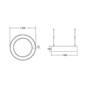 BRUMBERG BRUMBERG Biro Circle Ring direct on/off 100cm stříbrná 4000 K