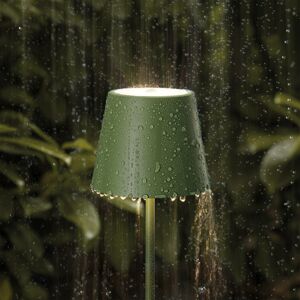 Sigor LED dobíjecí stojací lampa Nuindie IP54 120 cm kulatá USB-C jedle zelená