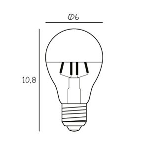 DESIGN BY US Zrcadlová lampa LED libovolná E27 stříbrná 3,5W 2700K stmívatelná