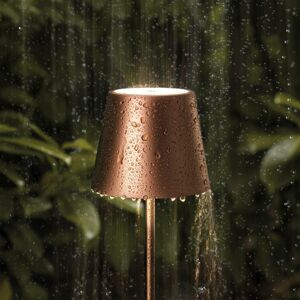 Sigor Nuindie IP54 LED dobíjecí stolní lampa 38 cm kulatá USB-C bronzová