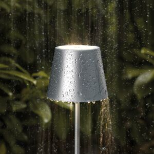 Sigor Nuindie mini LED dobíjecí stolní lampa, kulatá, USB-C, stříbrná barva