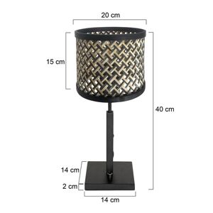 Steinhauer Stolní lampa Stang 3707ZW, černá/přírodní proutí