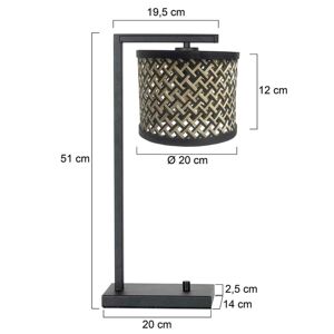 Steinhauer Stolní lampa Stang 3715ZW, černá/přírodní proutí