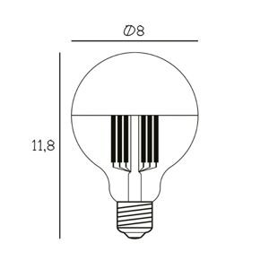 DESIGN BY US Zrcadlová lampa LED Globe 80, zlatá, E27, 3,5 W, 2 700 K