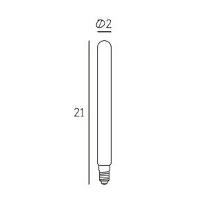 DESIGN BY US LED žárovka Tube 210, matná E14 4,5 W 2 700 K stmívatelná