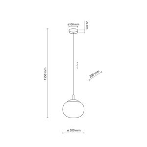 TK Lighting Závěsné svítidlo Vibe, opálové bílé sklo, Ø 20 cm